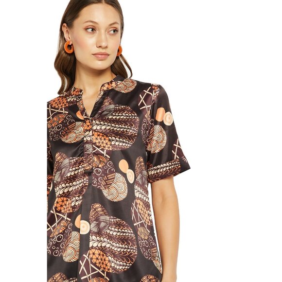 Gypsie Blu Women Satin Pajama Set 2 Piece Short Sleeve Soft & Silk Button Down - Picture 4 of 7